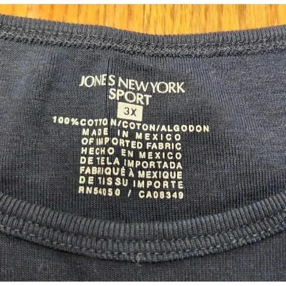 JONES NEW YORK BLACK BASIC T-SHIRT TOP PLUS SIZE 3X - Picture 4 of 4